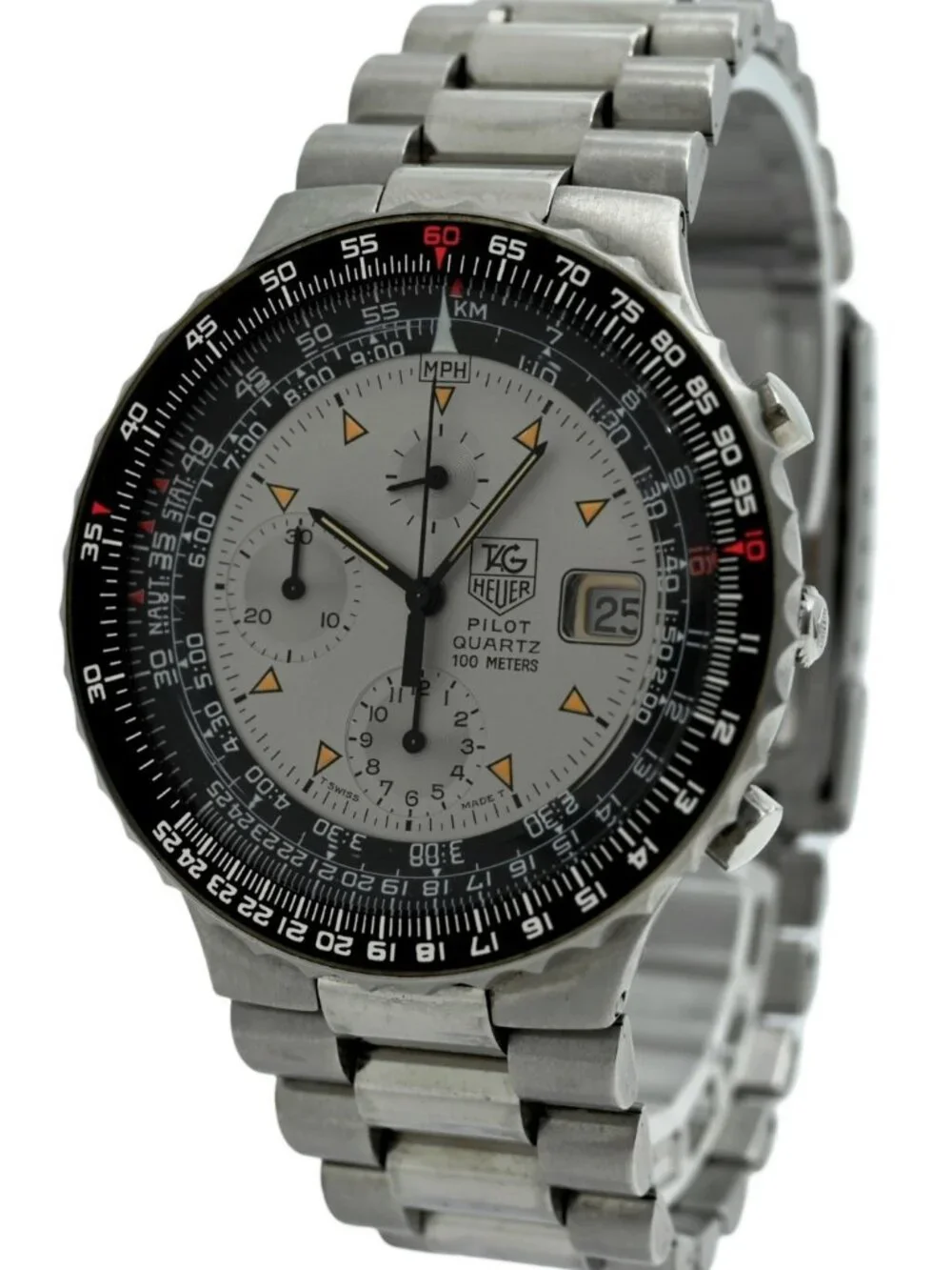Tag Heuer 43mm Men's Early Pilot Stainless Steel Aviation Watch! Ref: 230.006-Z!